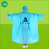 Áo mưa vải PVC có tay màu xanh in logo Áo mưa vải PVC có tay màu xanh