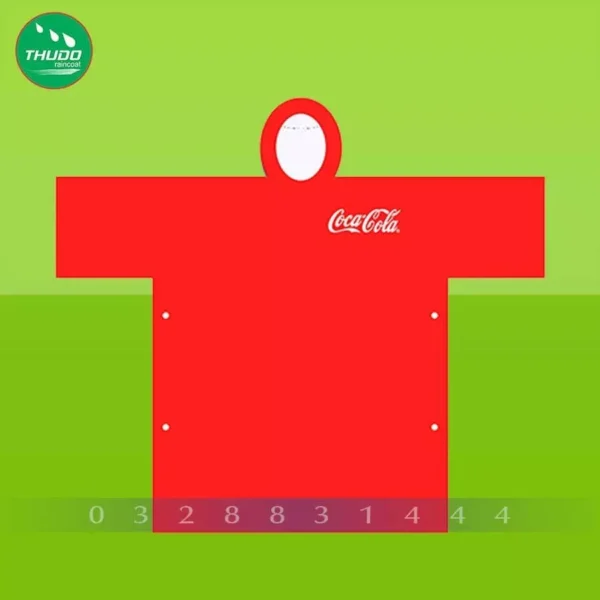 Áo mưa chữ T màu đỏ in logo Coca-Cola