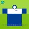 Áo mưa chữ T màu xanh trắng in logo