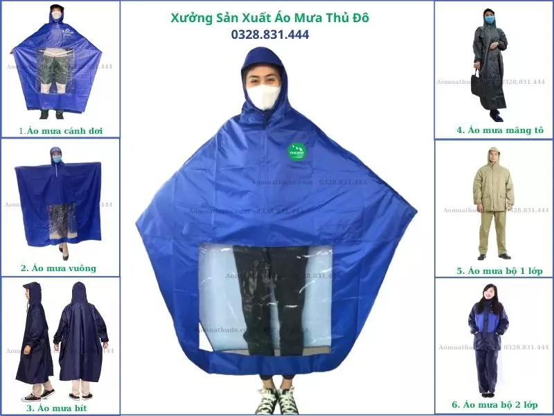 Mẫu áo mưa tại xưởng áo mưa Thủ Đô cao cấp