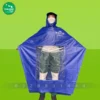 Áo mưa cánh dơi vải nhựa PVC in logo màu xanh